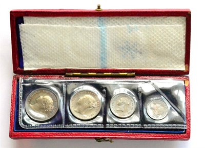 Lot 78 - Victoria, Maundy Set 1877, 4d, 3d, 2d & 1d, matching grey/gold tone, in original rectangular...