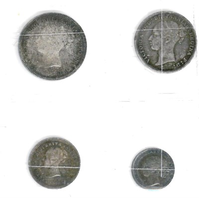 Lot 79 - Victoria, Maundy Set 1880, 4d, 3d, 2d & 1d, dark tone with underlying lustre, carbon spots on...