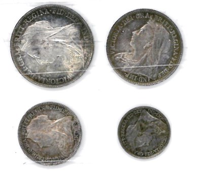 Lot 82 - Victoria, Maundy Set 1894, 4d, 3d, 2d & 1d, EF or+