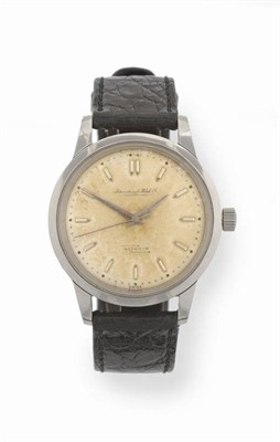 Lot 263 - A Stainless Steel Automatic Centre Seconds Wristwatch, signed International Watch Co, Schaffhausen