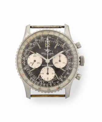 Lot 264 - A Stainless Steel Chronograph Wristwatch, signed Breitling, Geneve, Navitimer, Ref: 806, circa...