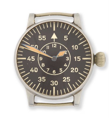 Lot 265 - A Very Rare Giant-Sized Second World War German Luftwaffe Aviators Wristwatch, signed A Lange &...