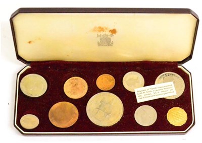 Lot 127 - Proof Set 1953, 10 coins farthing to crown, in CofI, some light toning o/wise FDC