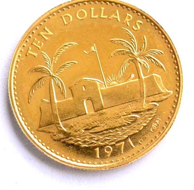 Lot 131 - Bahamas, Gold 10 dollars 1971, 4.02g, .917 gold, hallmark & fineness stamped on rev. to right...