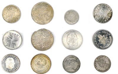 Lot 132 - 12 x Foreign Silver Coins comprising: Egypt 10 qirsh AH1327/6H,  Egypt (British Occupation) 20...