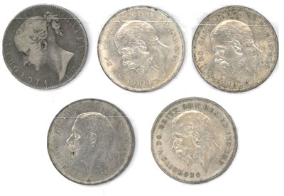 Lot 146 - 5 x Crowns: 1847 XI light obv. scratches & minor edge imperfections AFine & 4 x 1935, 1 x...