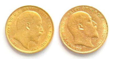 Lot 161 - 2 x Sovereigns: 1906M VF & 1908 GFine, both with minor contact marks