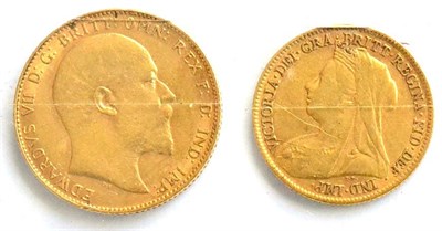 Lot 169 - Sovereign 1910 Fine & half sovereign 1896 obv. scratches AFine