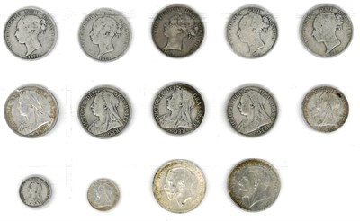 Lot 178 - Victoria, 12 x Silver Coins comprising: 9 x halfcrowns: 1877, 1878, 1881 Fine, 1885(x2), 1893...