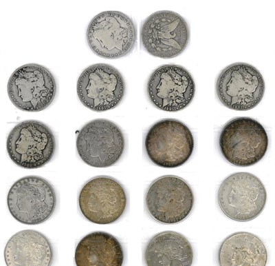 Lot 183 - USA, 15 x 'Morgan' Silver Dollars: 1900s, 1900o both Good, 1901o(x3), 1901s, 1902(x2),...