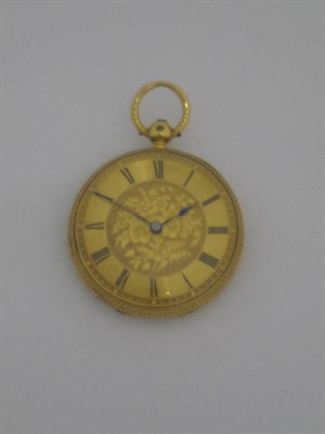 Lot 286 - An 18ct Gold Fob Watch, Retailed by F Dent, Watchmaker to The Queen, 61 Strand, London,...