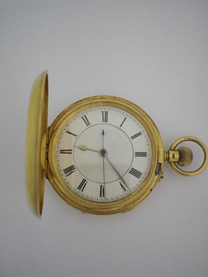 Lot 287 - An 18ct Gold Chronograph Keyless Lever Pocket Watch, 1904, gilt finished lever movement, bimetallic