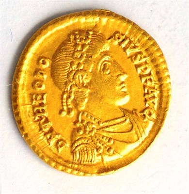 Lot 5 - Roman Imperial: Gold Solidus of Theodosius I (AD379-395), obv. D N THEODOSIVS P F AVG around...