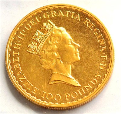 Lot 33 - Britannia Gold £100 1989 (1oz fine gold), 34.13g, scratches on bust o/wise BU