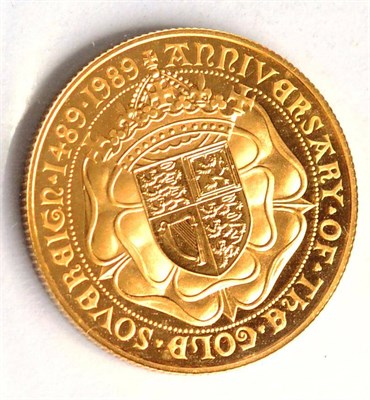 Lot 34 - Gold Proof £2 1989, '500th Anniversary of the Sovereign,' 16g, BU