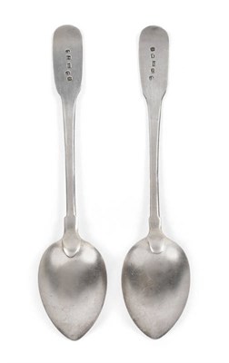 Lot 294 - A Pair of Colonial Silver Tablespoons, unascribed, maker's mark HA, circa 1820, fiddle pattern,...