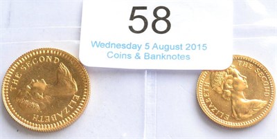 Lot 58 - Rhodesia, Gold Proof Pound 1966, 8g, .916 gold & gold proof 10 shillings 1966, 4g, .916 gold,...