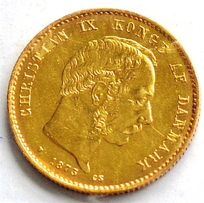 Lot 62 - Denmark Gold 20 Kroner 1873, obv. bust of Christian IX, rev. seated female figure with shield &...