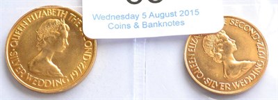 Lot 63 - Jersey, Commemorative Gold £25 1972 12.29g & gold £20 1972 9.47g 'Silver Wedding' UNC