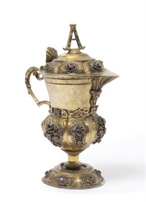 Lot 298 - A German Silver Gilt Christening Ewer, maker's mark FTL, Augsburg, circa 1740, the pedestal...