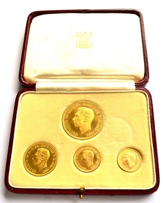 Lot 88 - Gold Proof Set 1937 comprising £5, £2, sovereign & half sovereign, in RM CofI, (in very...