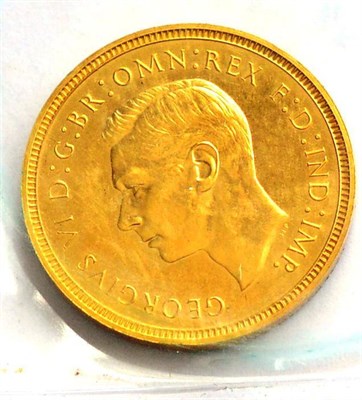 Lot 96 - George VI, Proof Sovereign 1937, plain edge, barely visible scuff on king's neck o/wise FDC