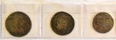 Lot 102 - Charles II, Part Maundy Set 1679 comprising: 4d, 3d O over A in CAROLVS & 2d  AVF to VF