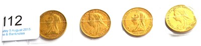 Lot 112 - Victoria, 4 x OH Sovereigns: 1893s, 1894, 1895M & 1896M minor contact marks, AFine to Fine