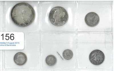 Lot 156 - Victoria 6 x Silver Coins comprising: Florin 1875 die 82, a few trivial contact marks o/wise...