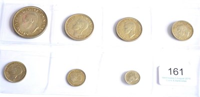 Lot 161 - George VI, a Set of 7 x  Silver Proof Coins from the 1937 Proof Set comprising: crown,...