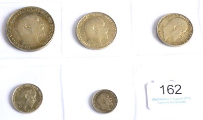 Lot 162 - Edward VII, 6 x Matt Proof Silver Coins from the 1902 Proof Set comprising: crown, halfcrown,...