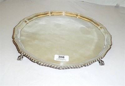 Lot 308 - An Elizabeth II Wine Tray, Wakeley & Wheeler, London 1970, of bracketed circular form with...