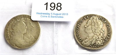 Lot 198 - 2 x Halfcrowns: William & Mary (16)89 PRIMO, 1st busts, 1st rev., worn Fair/Poor & 1746 D.NONO,...