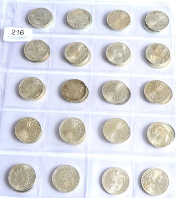 Lot 216 - Germany, a Collection of 28 x Silver 10 Marks comprising: 1972 (D,F(x2),G,J) 'Aerial View of...