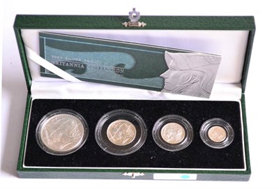 Lot 224 - Britannia 4-Coin Silver Proof Collection 2003 comprising: £2, £1, 50p & 20p, with cert,...