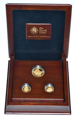 Lot 234 - 3-Coin Gold Proof Set 2012 'London Olympics' comprising: £100 rev. NEPTUNE around image of...