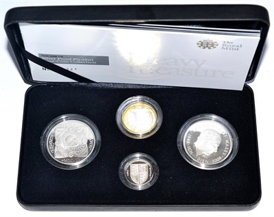 Lot 236 - Silver Proof 4-Coin Piedfort Collection 2008 comprising: 2 x £5: 'Prince Charles 60th...