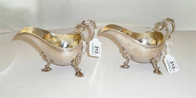 Lot 313 - A Pair of George VI Sauceboats, Boodle & Dunthorne, Sheffield 1936, the boat shaped bodies with...