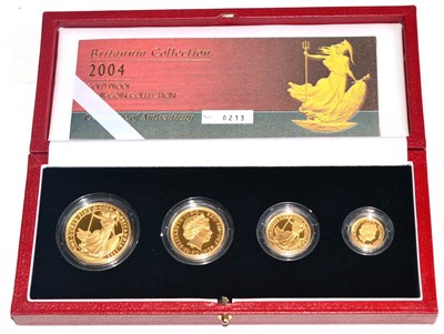 Lot 238 - Britannia 4-Coin Gold Proof Collection 2004 comprising: £100, £50, £25 & £10, with...