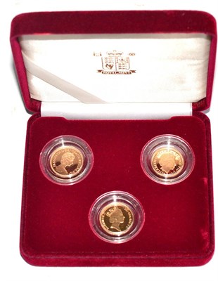 Lot 250 - Gold Proof 3-Coin Half Sovereign Set comprising 3 x proof half sovereigns with different...