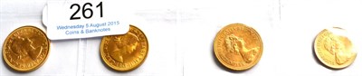 Lot 261 - 3 x Sovereigns: 1958, 1967 & 1978 & half sovereign 1982, minor marks, generally AEF or+