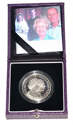 Lot 271 - Platinum Piedfort Proof Commemorative Crown (£5) 2007 'Diamond Wedding,' 94.2g, .999...