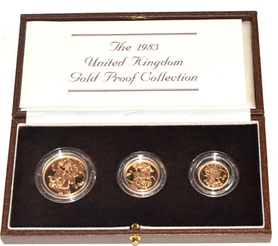 Lot 272 - Gold Proof Sovereign Collection 1983, a 3-coin set comprising: £2 (15.98g), sovereign...