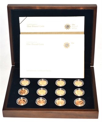 Lot 276 - Gold Proof £1 Coin Collection' commemorating the 25th anniversary of the introduction of the...