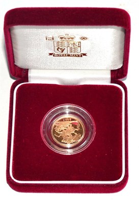 Lot 280 - Gold Proof Half Sovereign 2007, with cert, in CofI, FDC