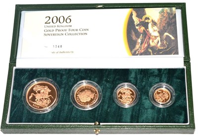 Lot 291 - Gold Proof Sovereign Collection 2006, a 4-coin set comprising: £5 (39.94g), £2 (15.9g),...