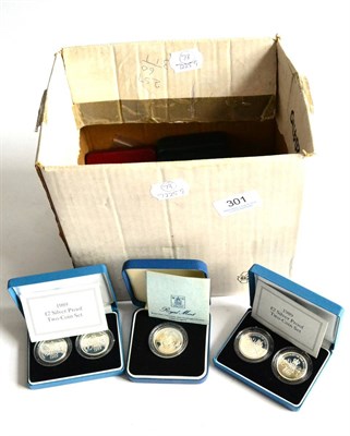 Lot 301 - A Collection of 20 x UK Commemorative Silver Proof £2 Coins comprising: 1986(x4), 4 x 2-coin...