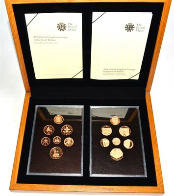 Lot 306 - Double Gold Proof Set 2008: 'Emblems of Britain,' 7 x coins comprising: UK £1, Britannia...