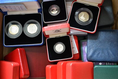 Lot 311 - A Collection of 24 x UK Silver Proof Piedforts comprising: 2 x £5: 2000 & 2006; 8 x £2:...