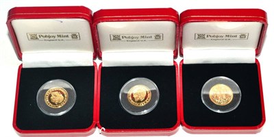 Lot 316 - 3 x Sovereign Restrikes comprising: 2 x George III 1819, limited issue of 250 (these 037 & 190)...